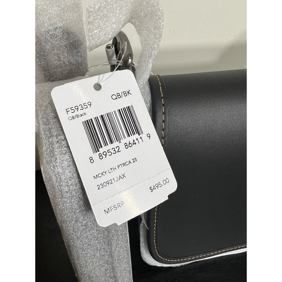 NWT Coach X Disney Mickey Mouse Saddle Bag 23 Calf Leather Purse Black 59359 - Picture 5 of 9